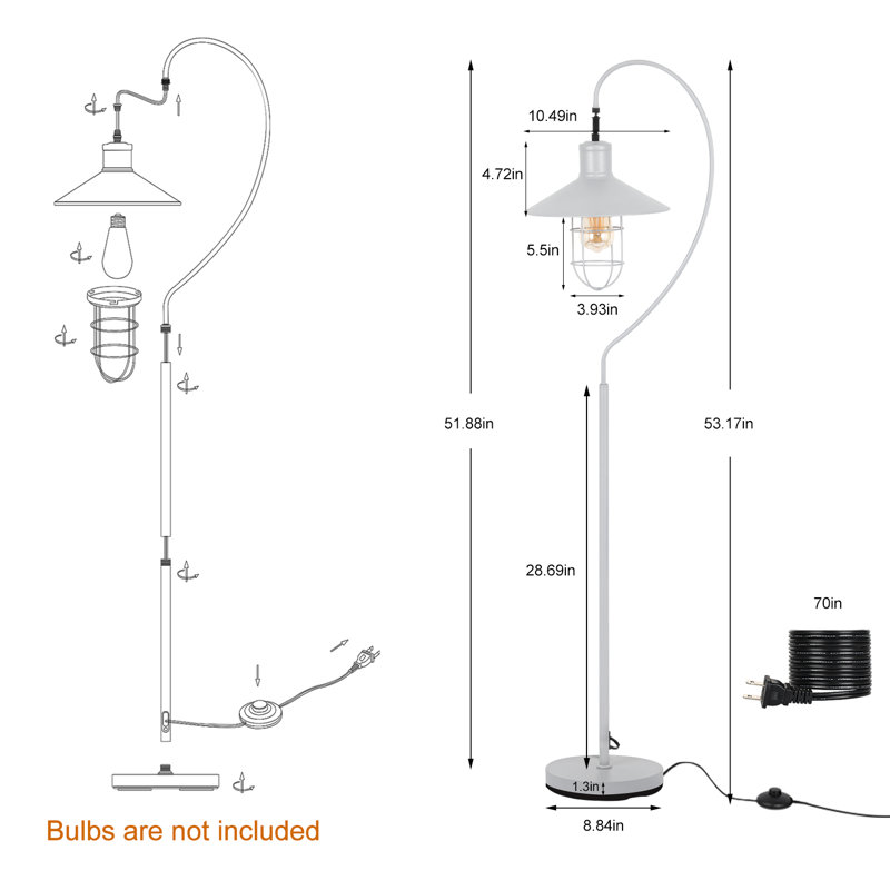 53.17'' White Arched Floor Lamp