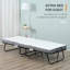 Lit pliant moderne, lit pliant avec matelas de 4 po, lit d'invité pliable portatif avec structure en métal robuste et roues