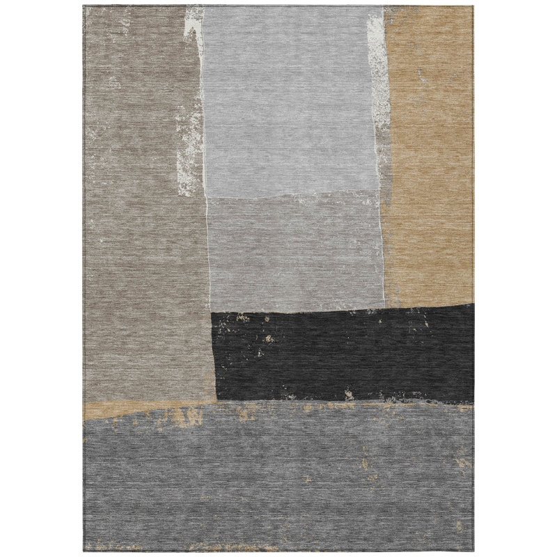 Machine Washable Indoor/Outdoor Chantille ACN2511 Modern Rug, Gray, Rectangle 5' x 7'6"