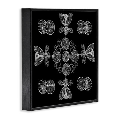 Black & White Elemental Fractals Framed Giclee, design by El Perkin