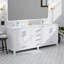 Meuble-lavabo double blanc 84 po - Comptoir en quartz, miroirs de 34 po, fermeture en douceur, comptoir extérieur rayé et teint, miroirs, options de rangement spacieuses-1695847429