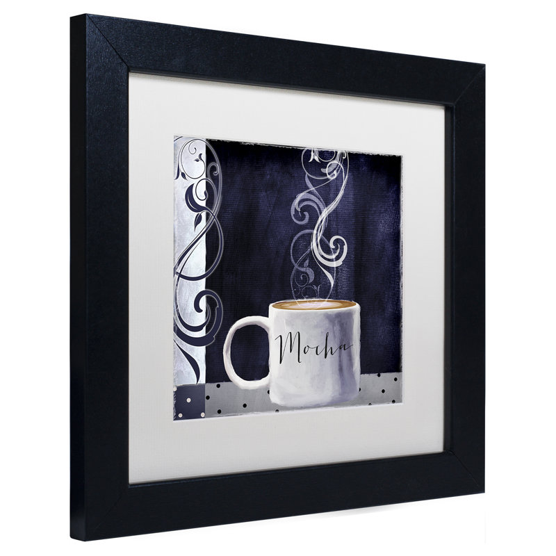 «Cafe Blue III» par Jadaya, impression encadrée, H 11 po x l 14 po x P 0,5 po, Blanc