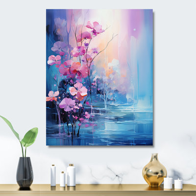 «Rose Illuminated Electro Reverie II», art mural abstrait en métal