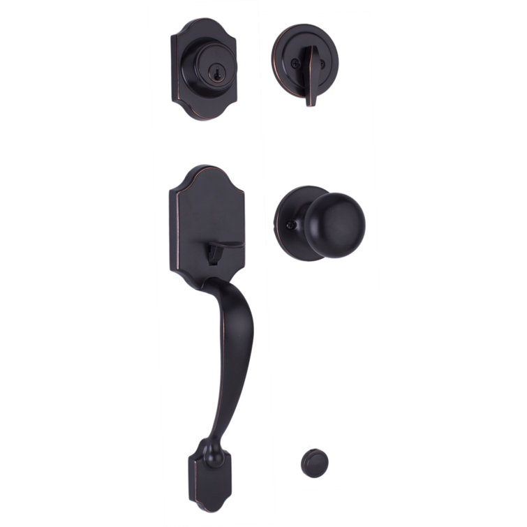 Two Piece Parkside Single Cylinder Entry Handle with Salem Knob
