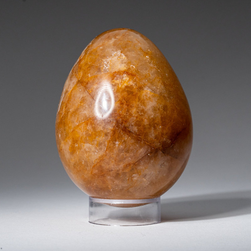 Véritable œuf de quartz citron poli (2,75 po) de Madagascar