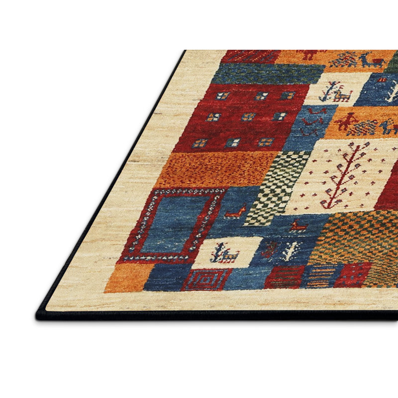 Tapis beige/brun/gris contemporain, Rectangle 5 pi x 8 pi