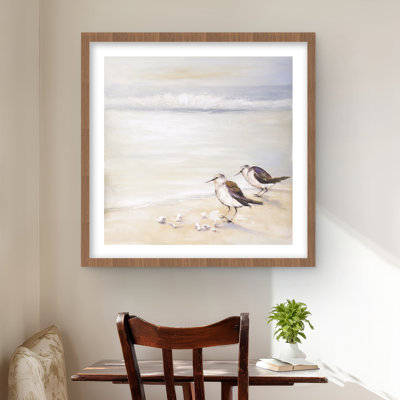 Deux bécasseaux sur la plage - décor de salon imprimé marin