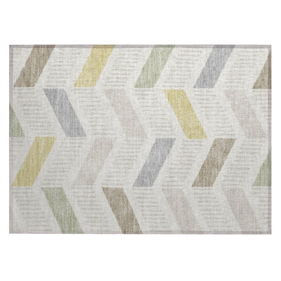Machine Washable Indoor/Outdoor Chantille ACN2911 Geometric Rug