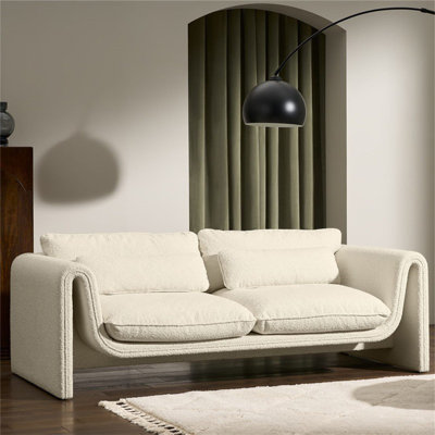 Causeuse-coussin en velours beige