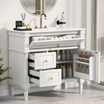 Meuble-lavabo sur pied 36 po avec lavabo en céramique