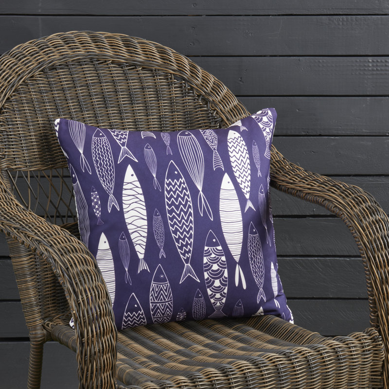 Coussin décoratif intérieur et extérieur en polyuréthane bleu marine l 18 po x L 18 po