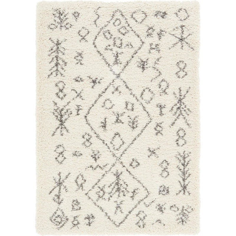 Paquette Geometric Shag Area Rug, Rectangle 122 x 183cm