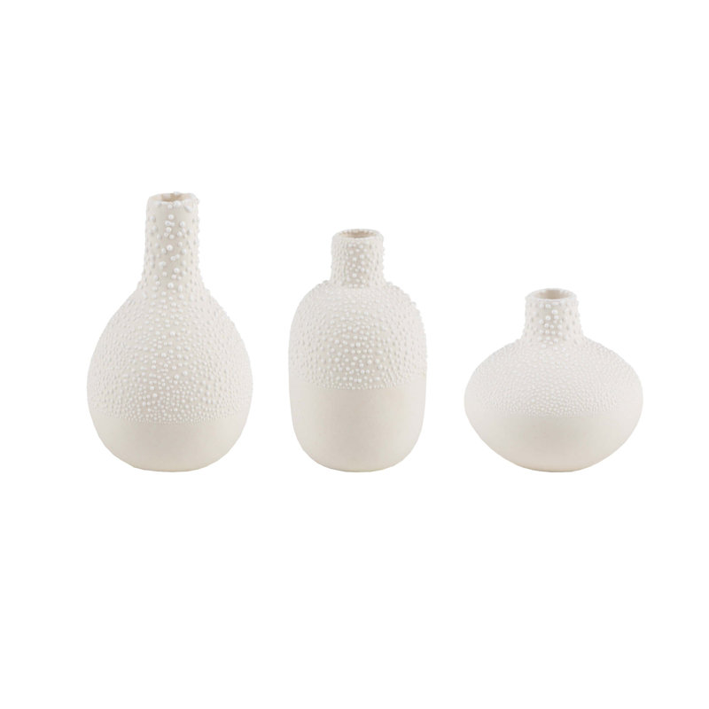 Ensemble de 3 petits vases en grès perlé