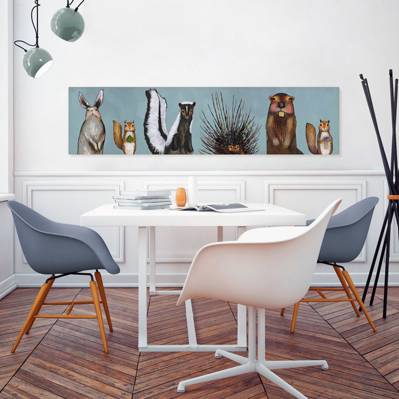 «Woodland Crew on Blue» par Eli Halpin - impression sur toile tendue