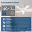 Ventilateur de plafond de 42 pouces avec lumière et télécommande, ventilateur de plafond à profil bas, DEL silencieuse à intensité variable, moteur à courant continu réversible, contrôle de l'application, minuterie, pour une utilisation à l'int?-517431698-517431696
