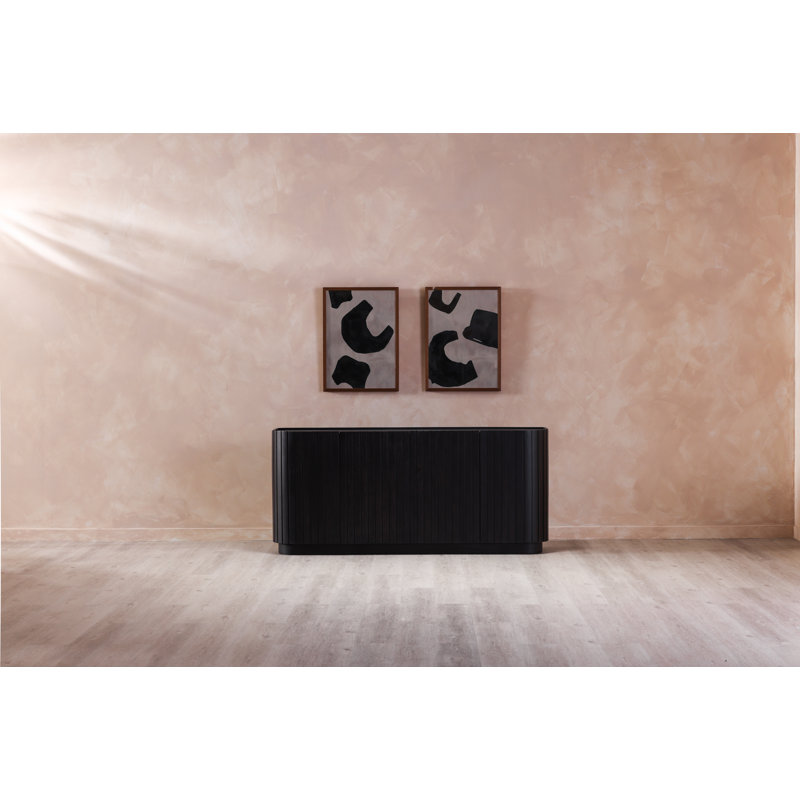 Povera 72'' W Solid Wood Sideboard, Black
