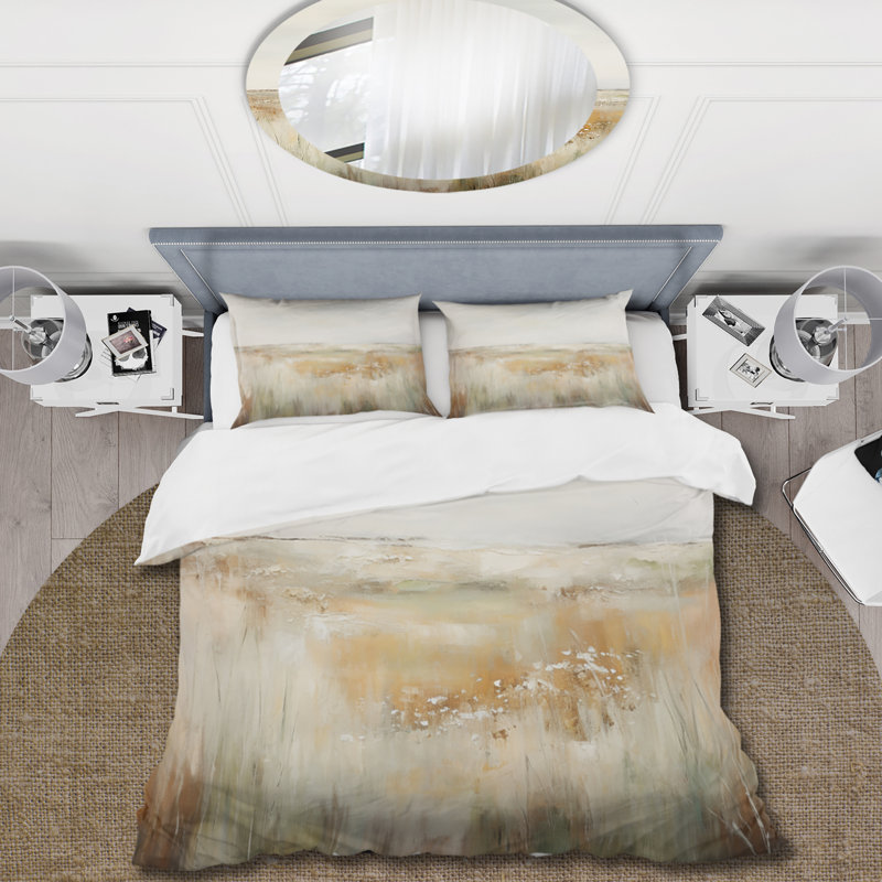 Ensemble de housse de couette en microfibre / polyester Meadow Grasslands Minimalisme II