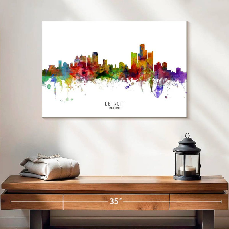 Ravi Detroit Michigan Skyline I, 16" H x 24" W