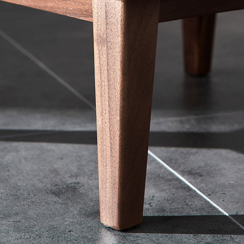 Table de chevet 2 tiroirs en bois de noyer noir
