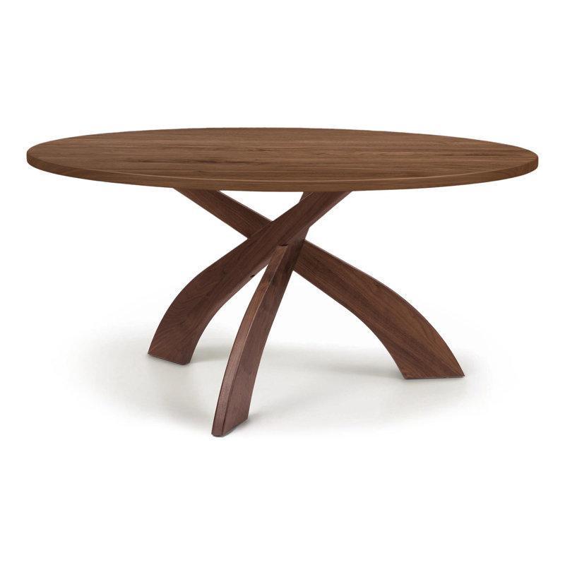 Tables de conversation Entwine - Table ronde à plateau fixe, Noyer naturel, H 26 po x L 54 po x l 54 po