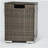 Outdoor rectangular gas fire pit table with propane tank cover