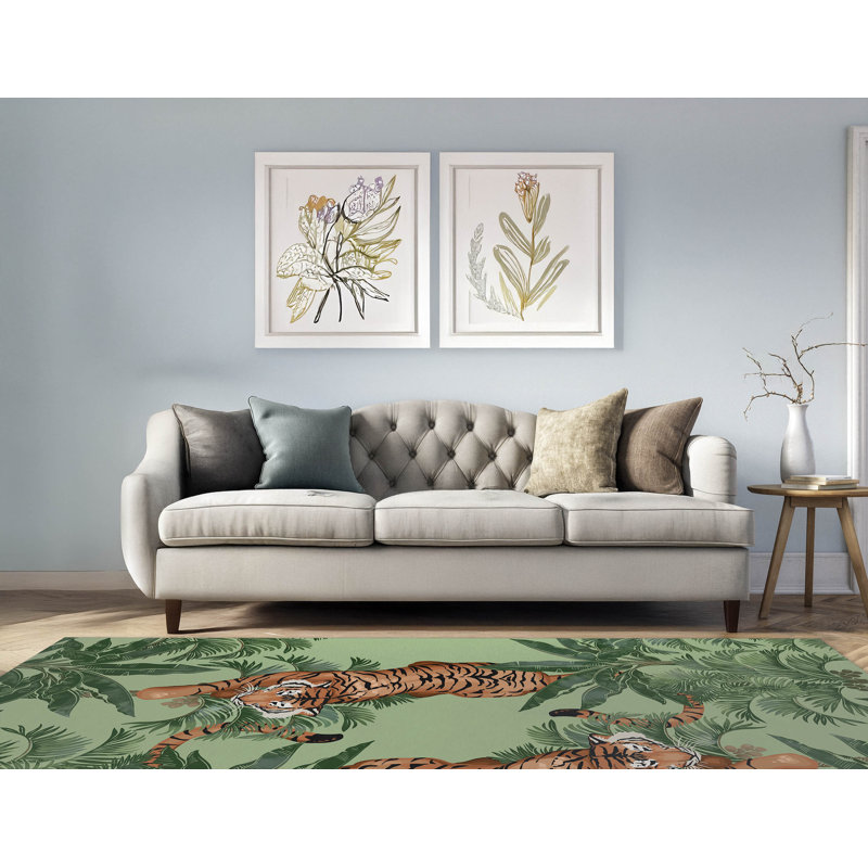Tapis intérieur antidérapant Rumble In the Jungle, Rectangulaire 8 pi x 10 pi