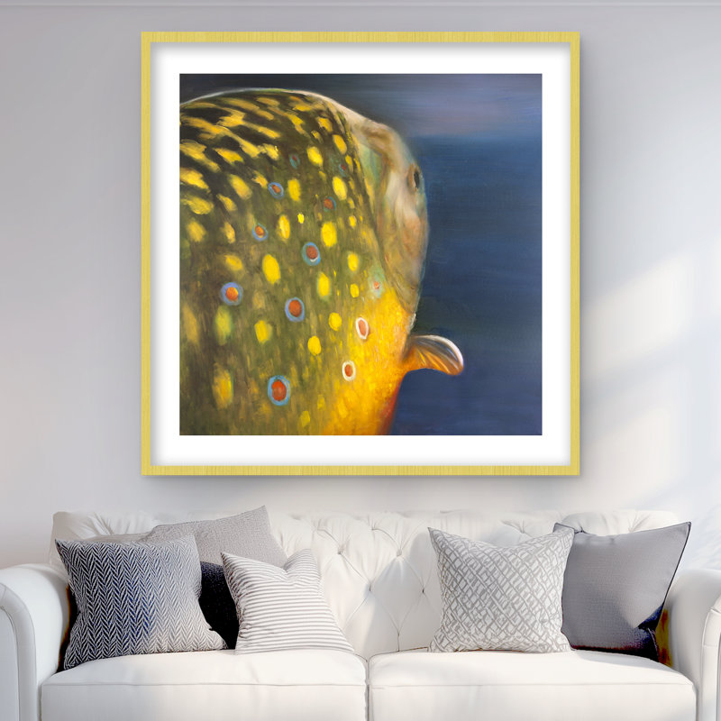 Golden Trout Fish Print - Framed Matted Home Decor Art, 36" H x 36" W