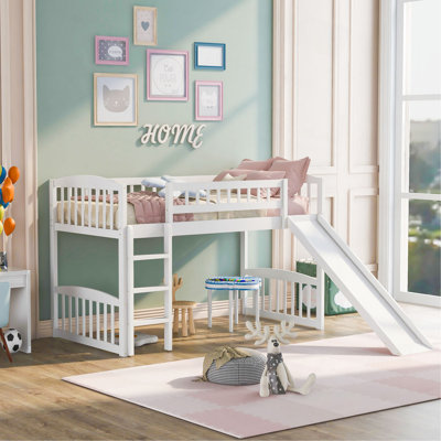 Twin Size Loft Bed With Slide And Ladder