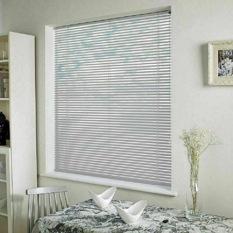 PVC Metal Venetian Blind, 213 cm L x 240 cm W, White