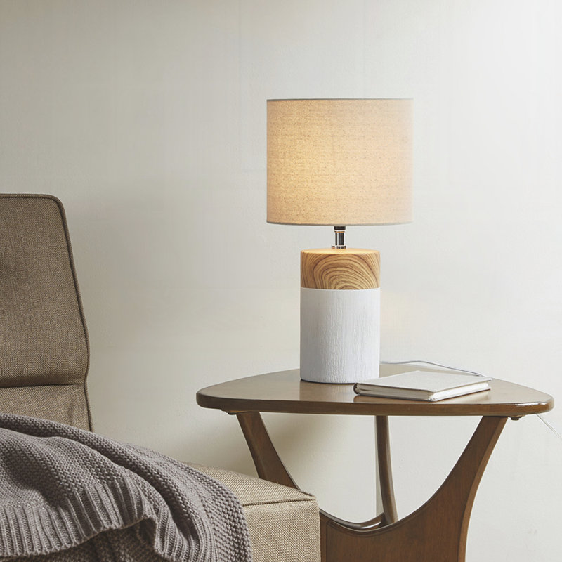 Textured Ceramic Table Lamp, White