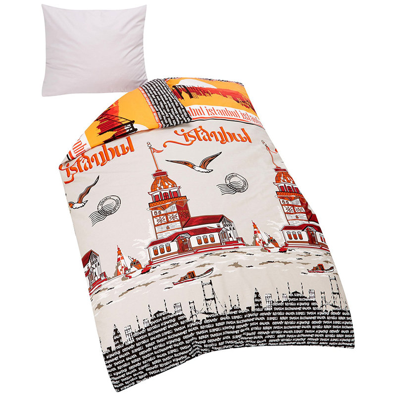 Graphic Print & Text Duvet Cover Set with Pillowcases