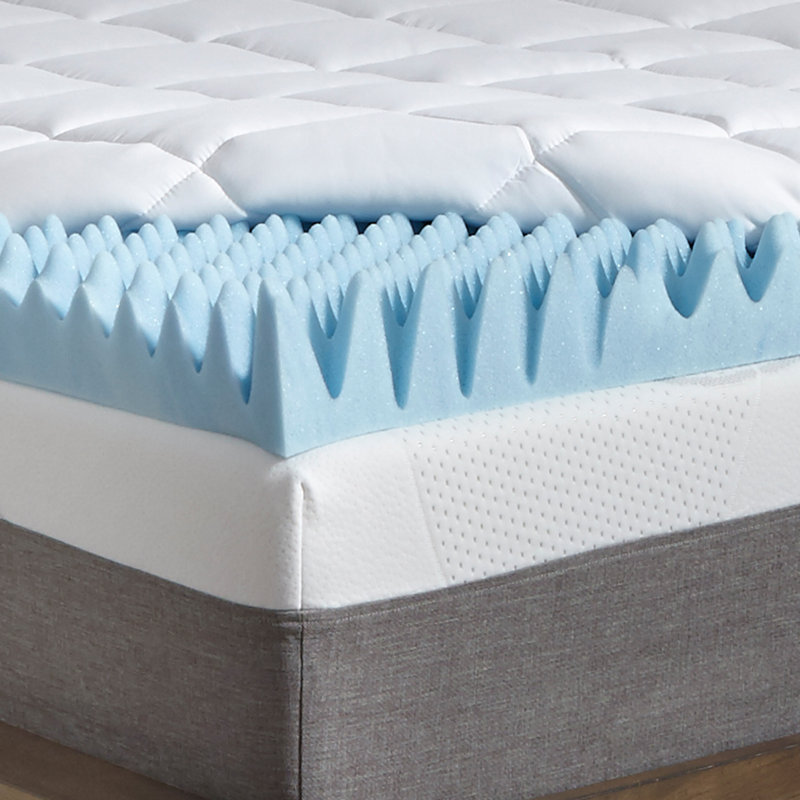 Slumber Solutions Reversible Gel Memory Foam and Fiber 2-Piece Topper, King, 5.5"