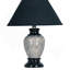 Lampe de table haute 13 po en céramique, en forme d'urne avec finition noire, abat-jour en lin