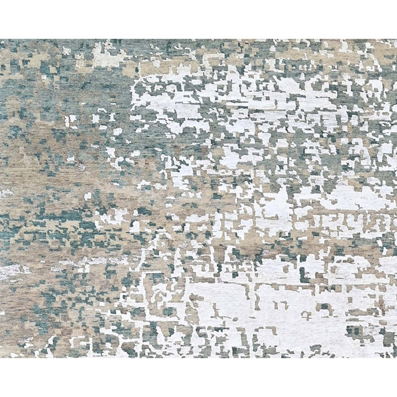 Hand Knotted Abstract Area Rug, Rectangle 12' x 15'