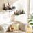 2 Piece Wall Shelves for Bathroom, Kitchen, Bedroom, Bathroom Shelf with Towel Bar-796069202-796069214