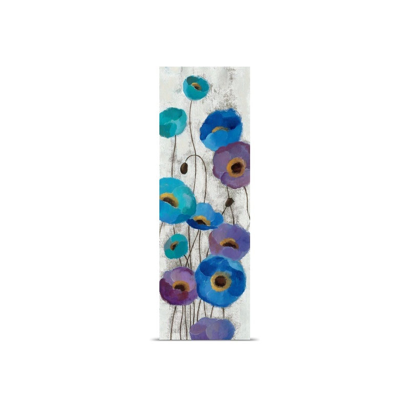 Bold Anemones " Bold Anemones Panel III " by Silvia Vassileva, 48" H x 16" W x 1.5" D, Canvas