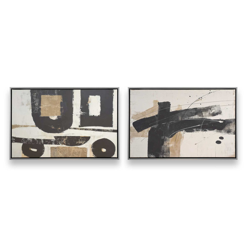 Ensemble de 2 impressions «Crossing Shadows», 12 po x 18 po, Cadre flottant en chrome poli