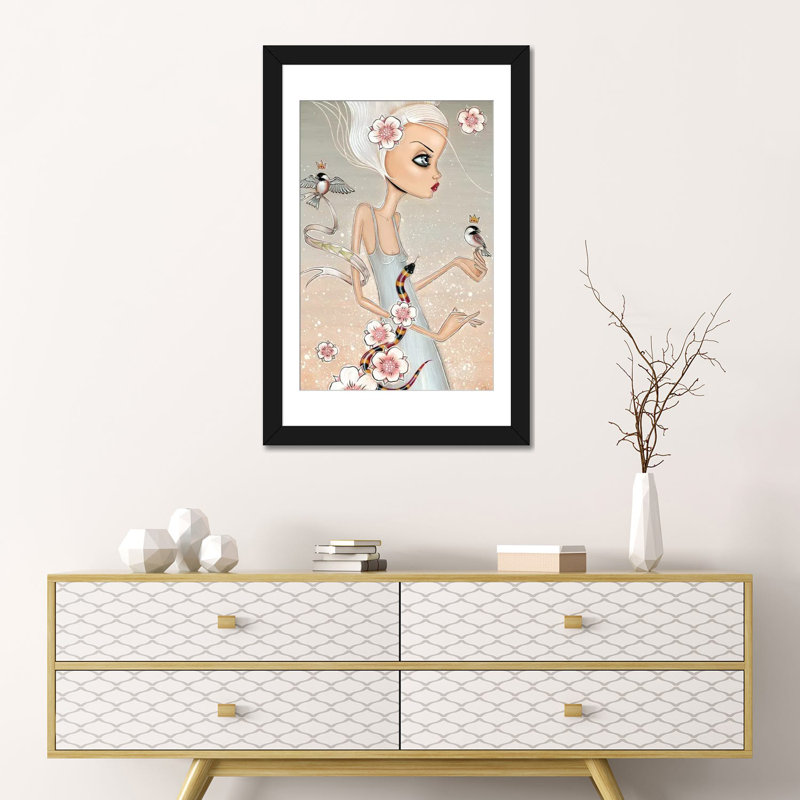 «Coral», impression sur toile, H 24 po x l 16 po x P 1 po, Papier d'art encadré noir, Blanc