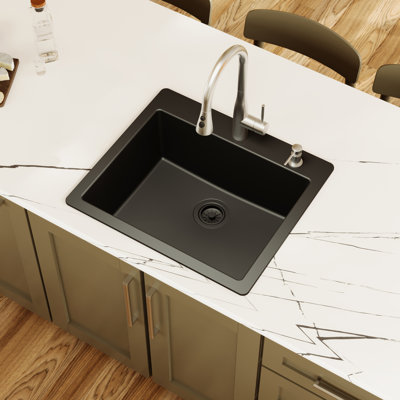 Karran Quartz 25'' X 22'' Single Bowl Drop-in Kitchen Sink