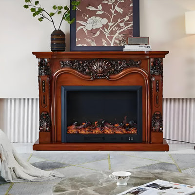 62.99"Brown Heating System Landscape Electric Fireplace