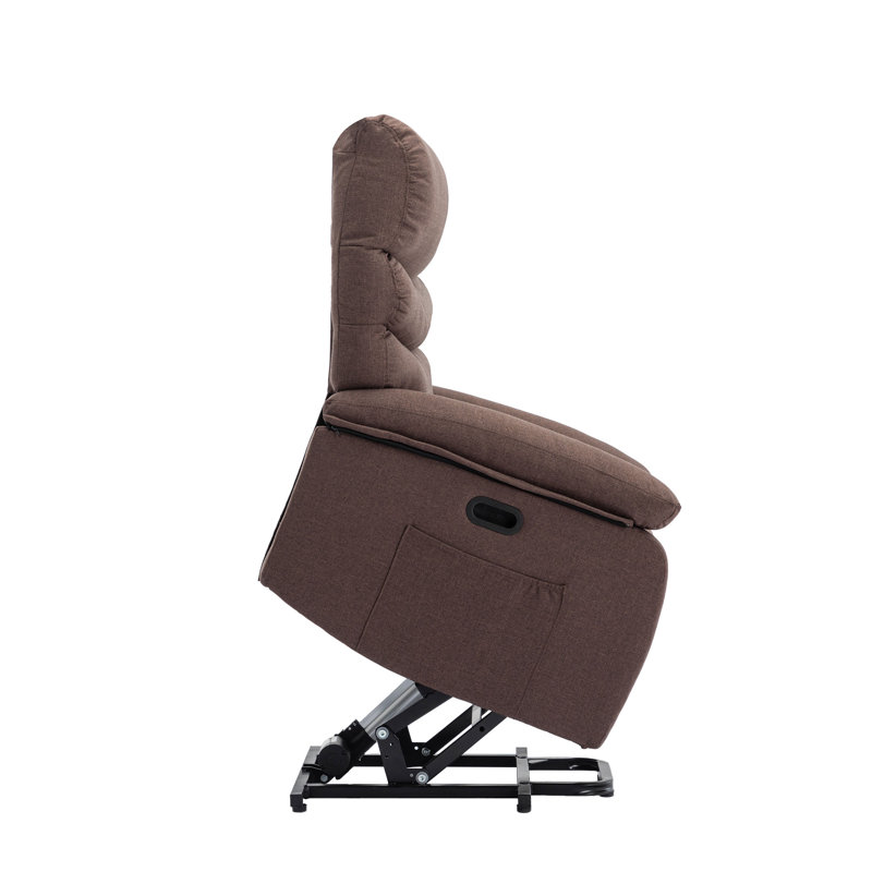 Fauteuil de massage inclinable électrique chauffant, Suède brun