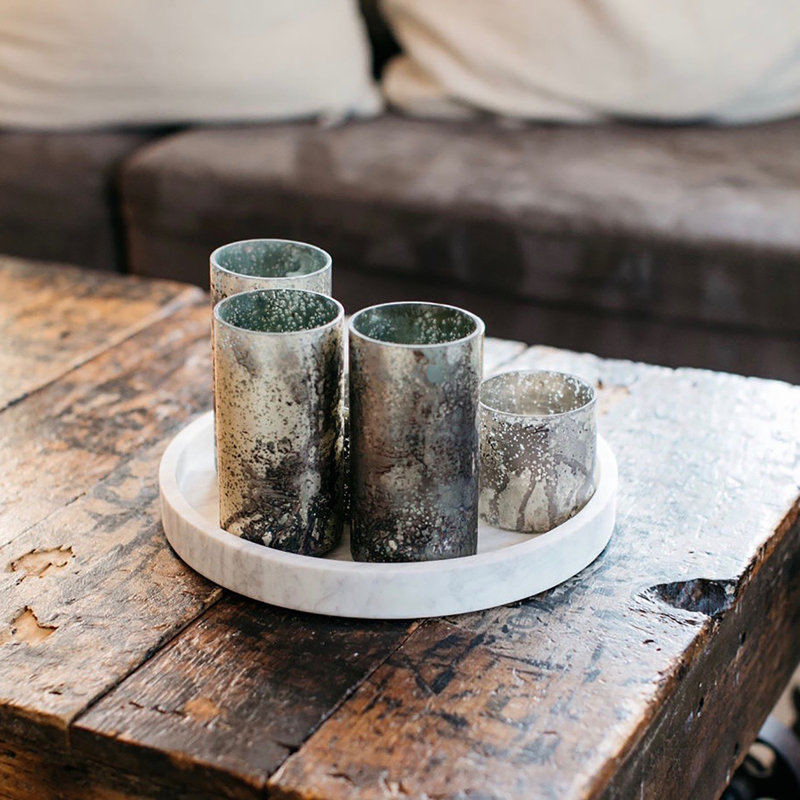 Epsilon Marble Decorative Tray, 1.5" H x 12" W x 12" D