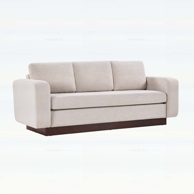 Modern 3-Seater Sofa with Chenille Upholstery, Spacious Seating, and Sturdy Rubber Wood Base for Comfort and Style