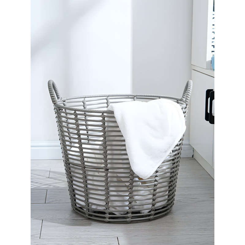 Panier à linge tissé imperméable avec poignées, panier à vêtements de grande capacité pour la maison, le dortoir et l'organisation de la salle de bain