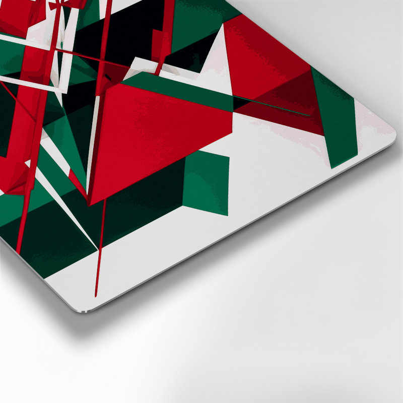 «Geometric Abstraction 39», art mural gris en métal, H 8 po x l 8 po