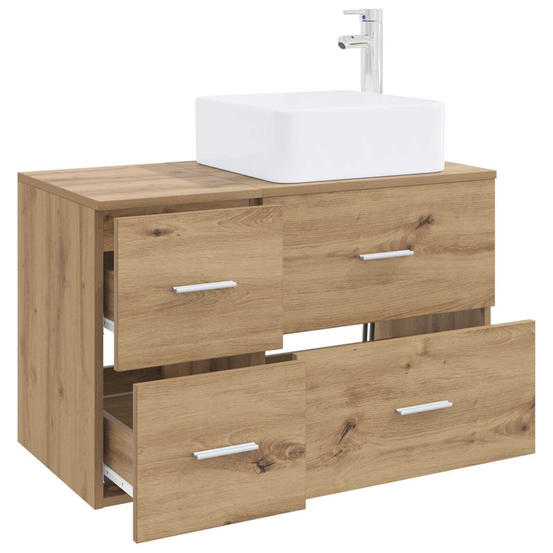 Vanity & Mirror Set, Artisan Oak