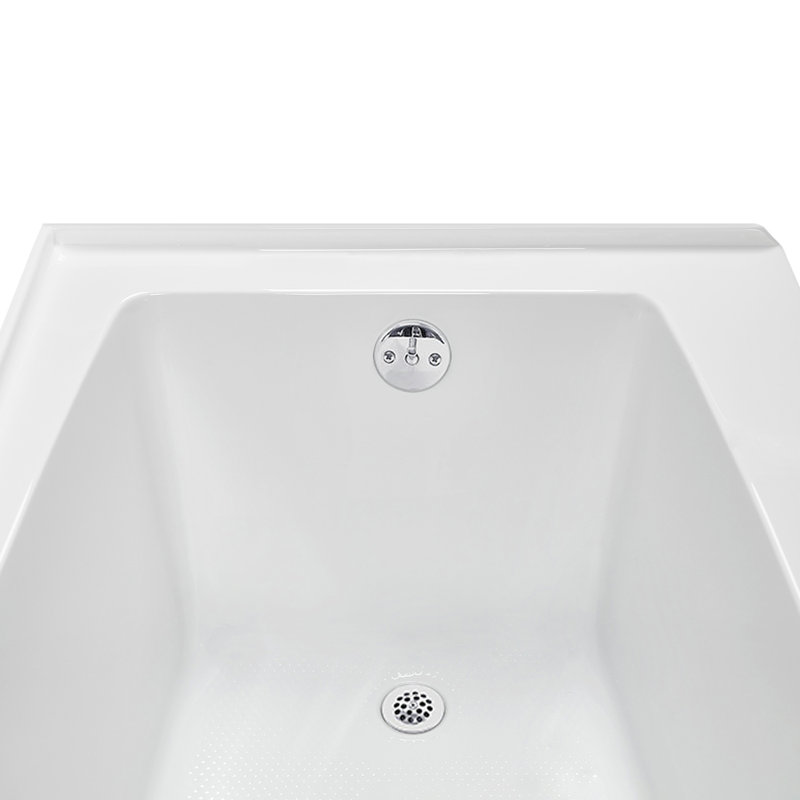 Baignoire en alcôve droite en acrylique blanc brillant avec drain extérieur Streamline 60 po x 30 po Streamline, Blanc lustré
