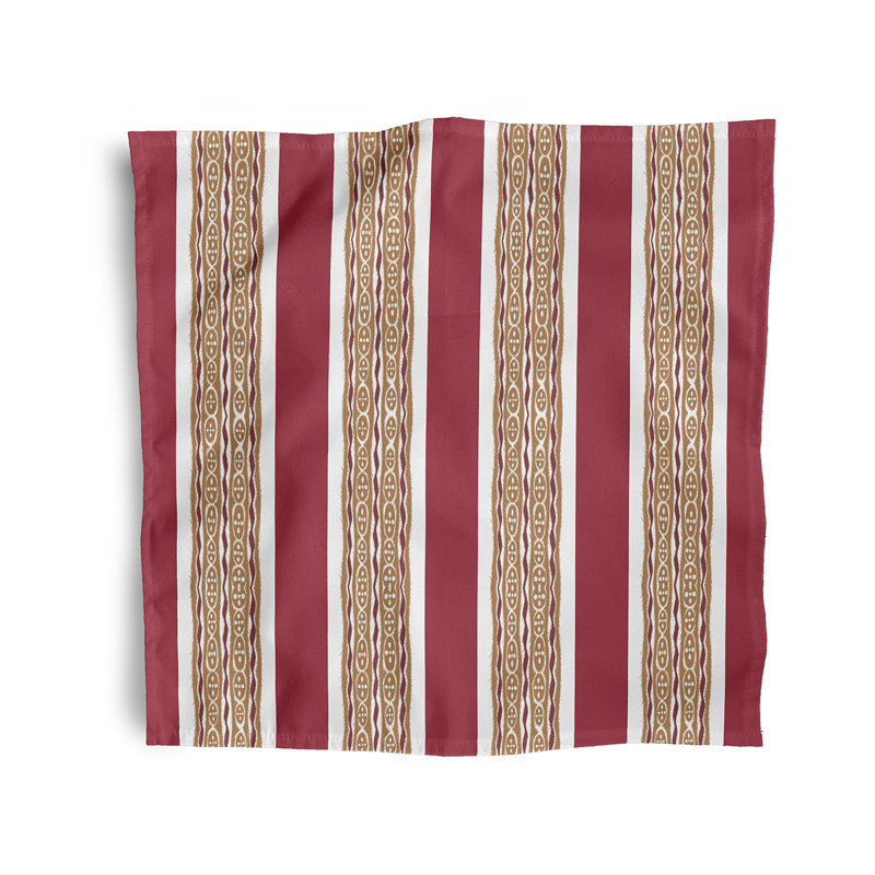 Chelseaanne Polyester Striped Square Napkin, Red
