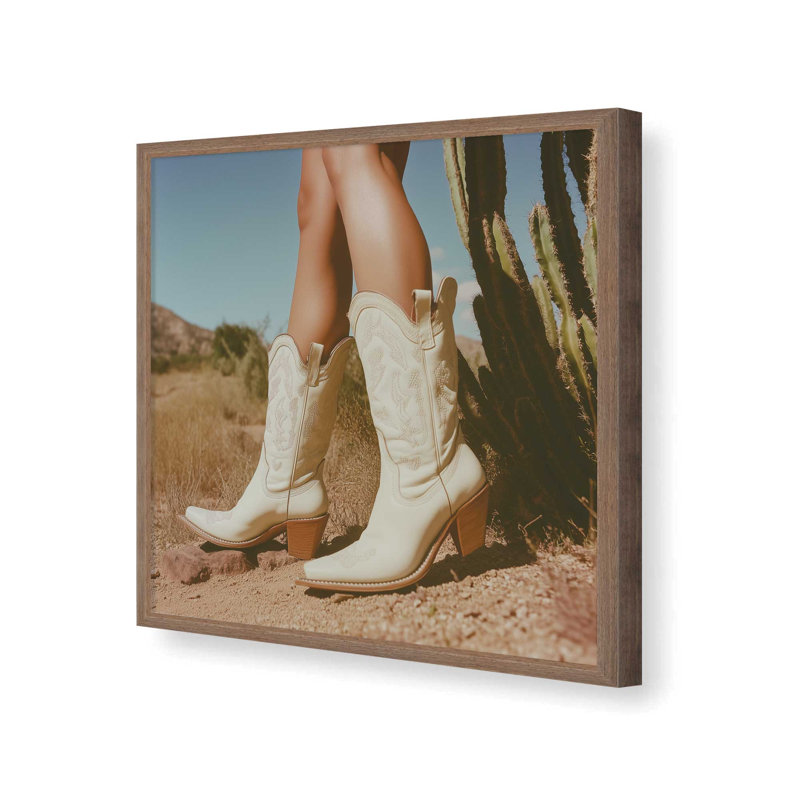 «Desert bottes» par Heidi Kuntz, reproduction d'art, L 20 po x H 20 po, Brun, Impression encadrée
