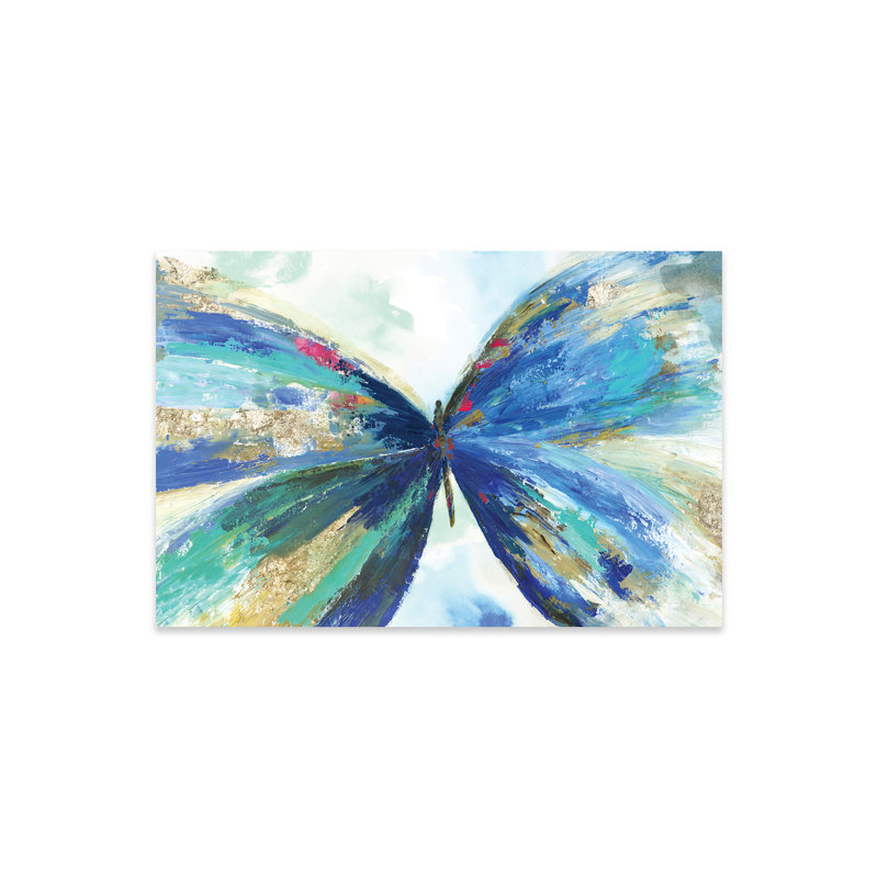 " Blue Butterfly " by Allison Pearce, 16" H x 24" W x 0.25" D